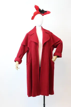 1950s I MAGNIN red wool CAPE coat all sizes  | new fall winter