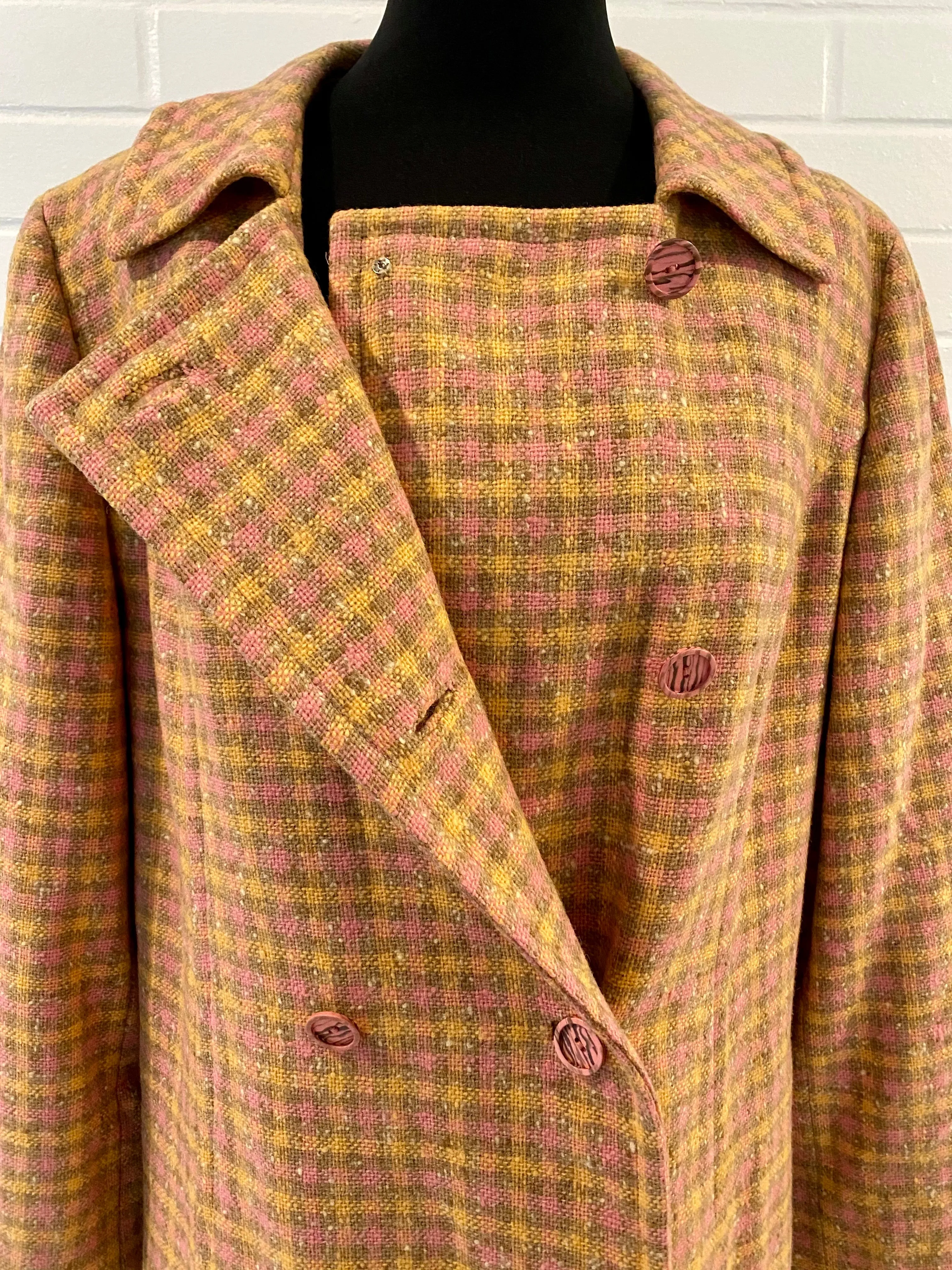 1960s Pendleton Plaid Wool Coat