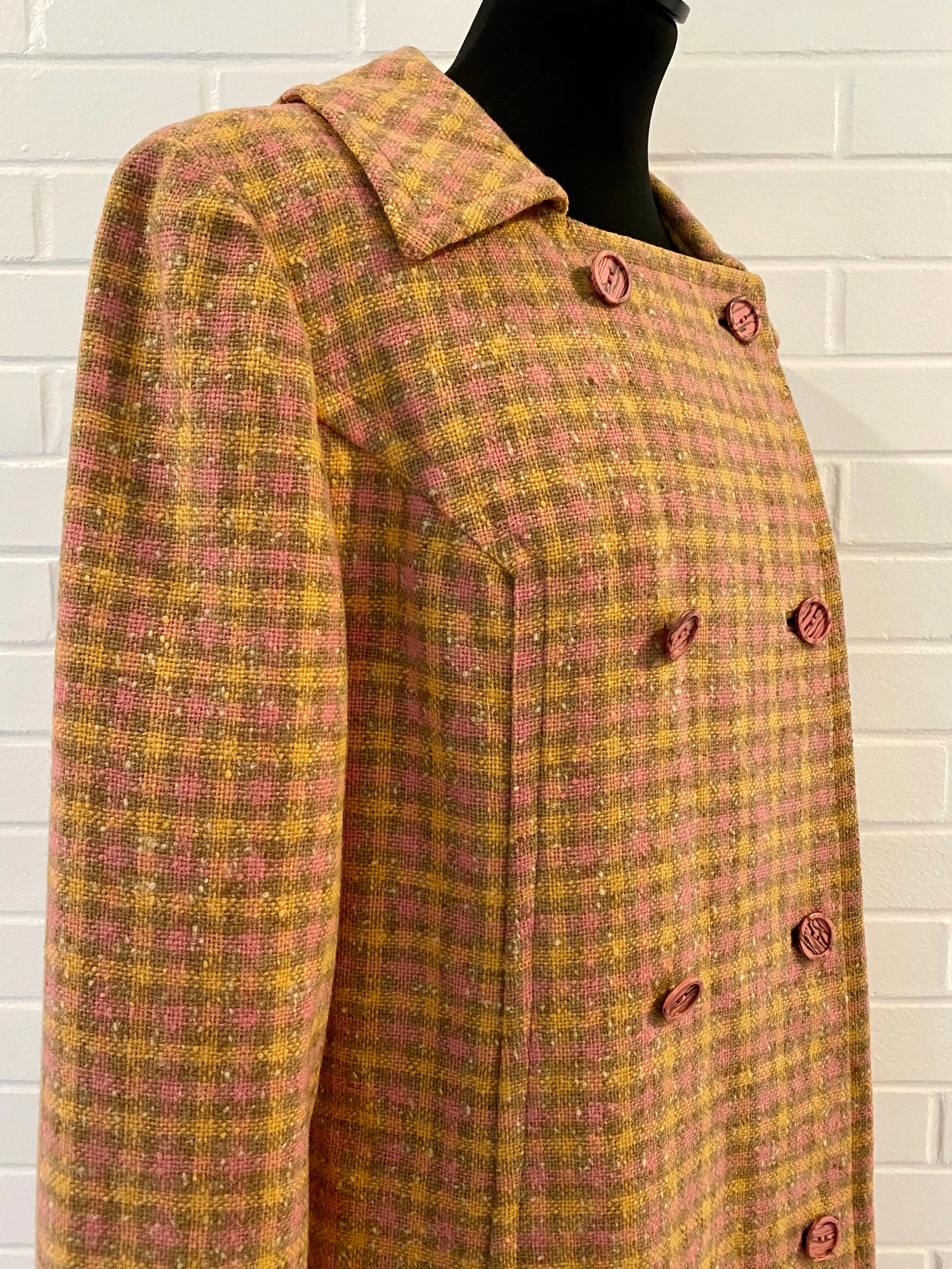 1960s Pendleton Plaid Wool Coat