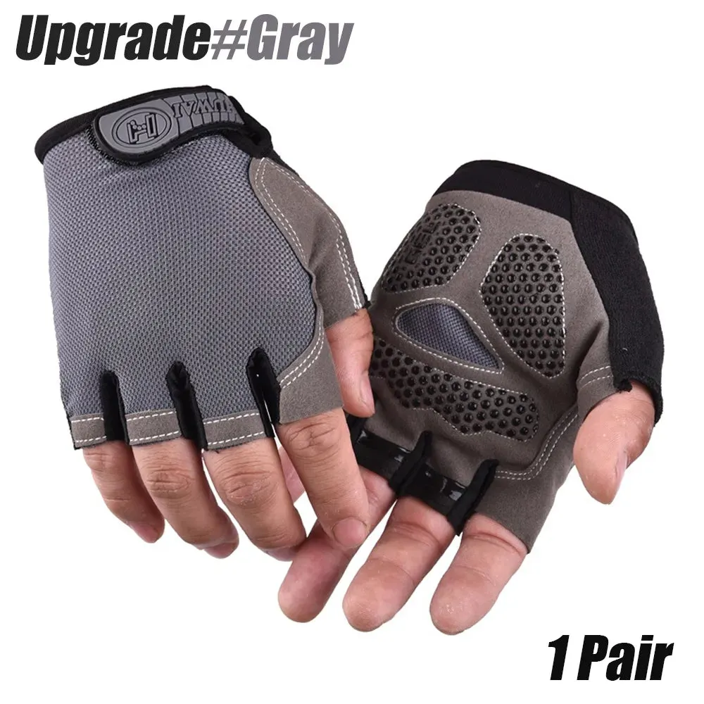 1Pair Cycling Gloves for Men & Women, Anti Slip Shock Absorbing Biking Gloves Half Finger Gel Pad Breathable Bike Bicycle Gloves