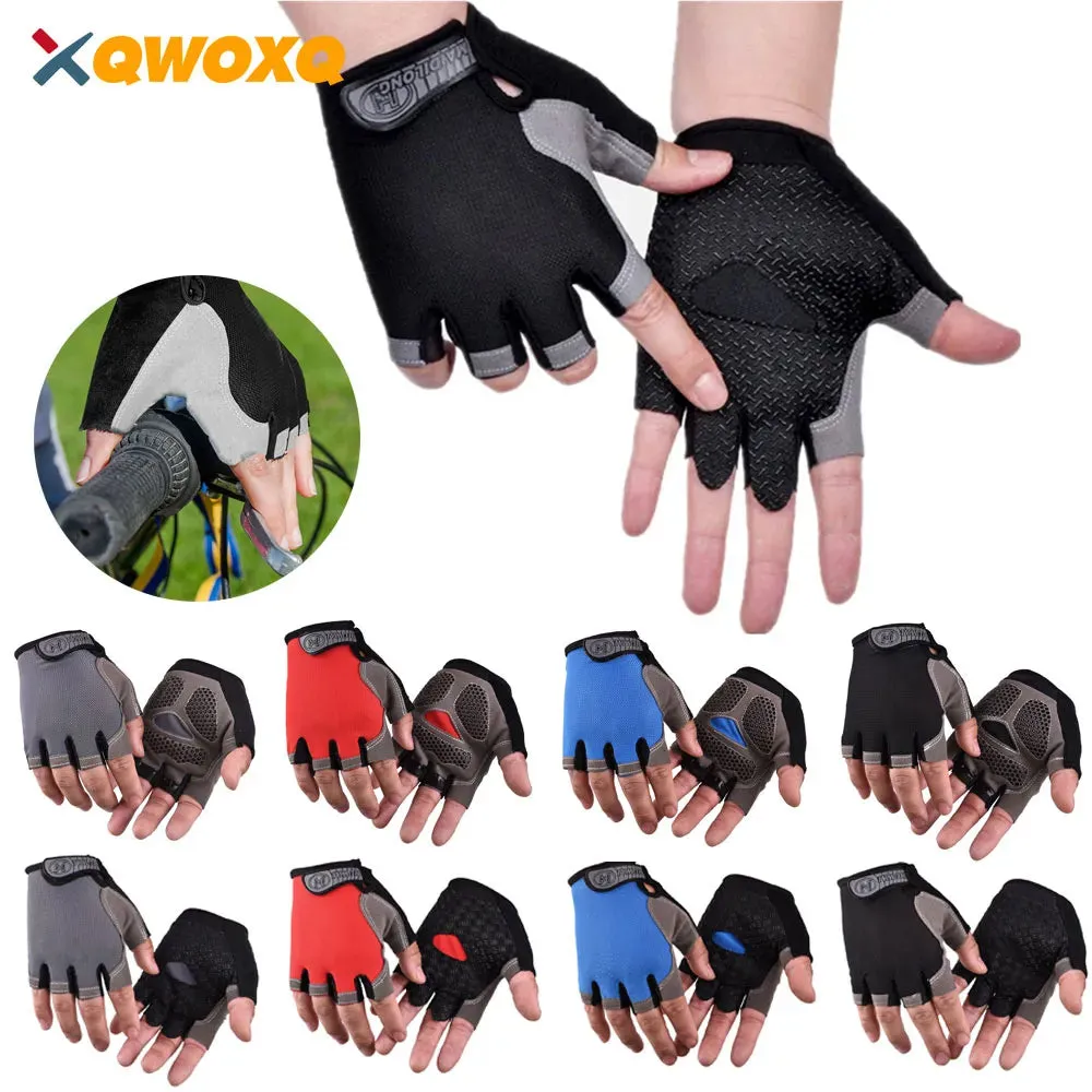 1Pair Cycling Gloves for Men & Women, Anti Slip Shock Absorbing Biking Gloves Half Finger Gel Pad Breathable Bike Bicycle Gloves