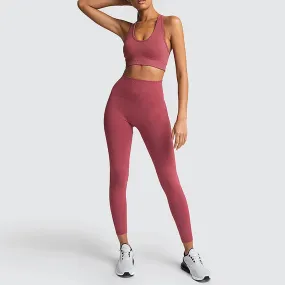 2024 Hot Women's Seamless Yoga Suit Sportswear Fitness Suit Sports Bra Leggings 2 Piece Sets Gym Clothes Costume For Yoga Female