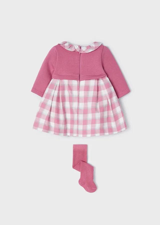 2804 Camellia Dress with tights newborn girl