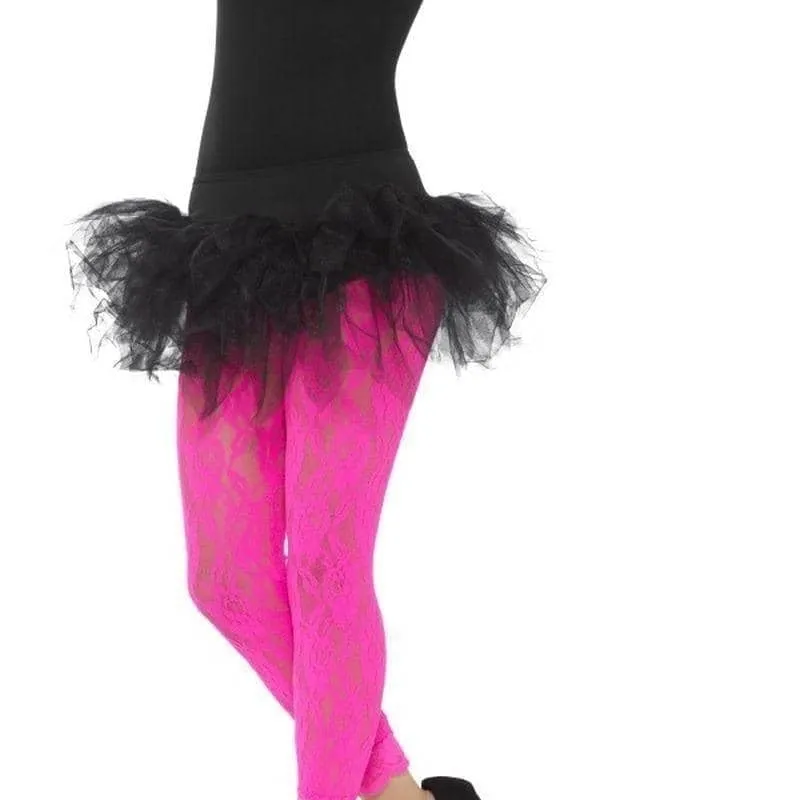 80s Lace Leggings Adult Neon Pink