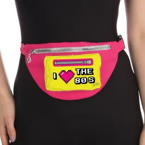 80s Neon Bum Bag Cassette Tape Print