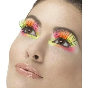 80s Party Eyelashes Adult Neon