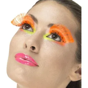 80s Polka Dot Eyelashes Adult Neonorange