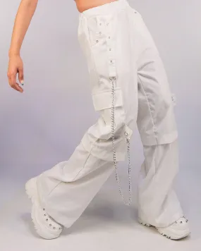 90's Baby White Oversize Cargo Pants