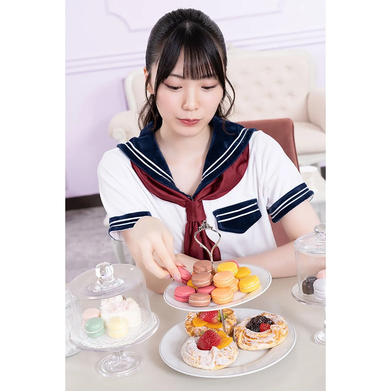 AandT - Fluffy and Cute Sailor Uniform Costume (White)