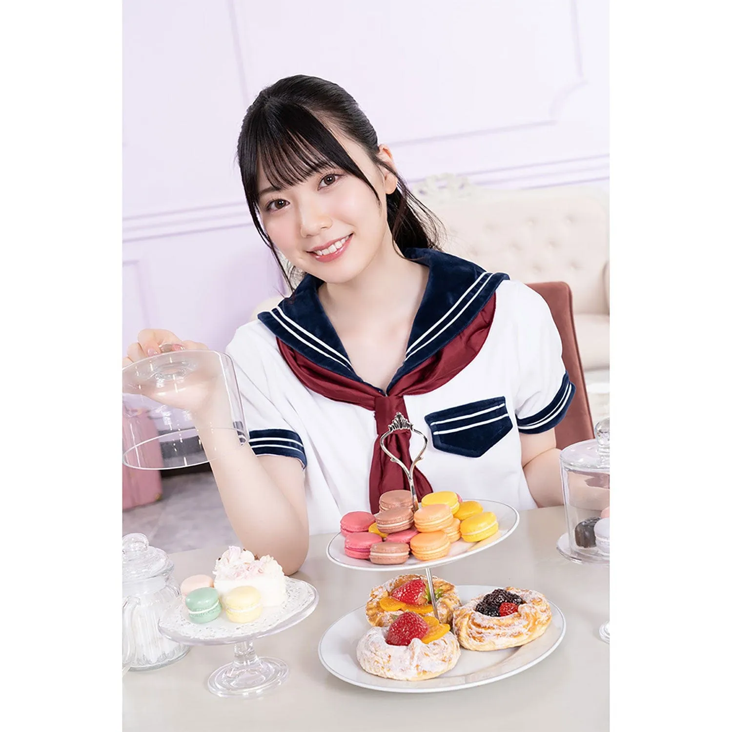 AandT - Fluffy and Cute Sailor Uniform Costume (White)