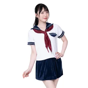 AandT - Fluffy and Cute Sailor Uniform Costume (White)