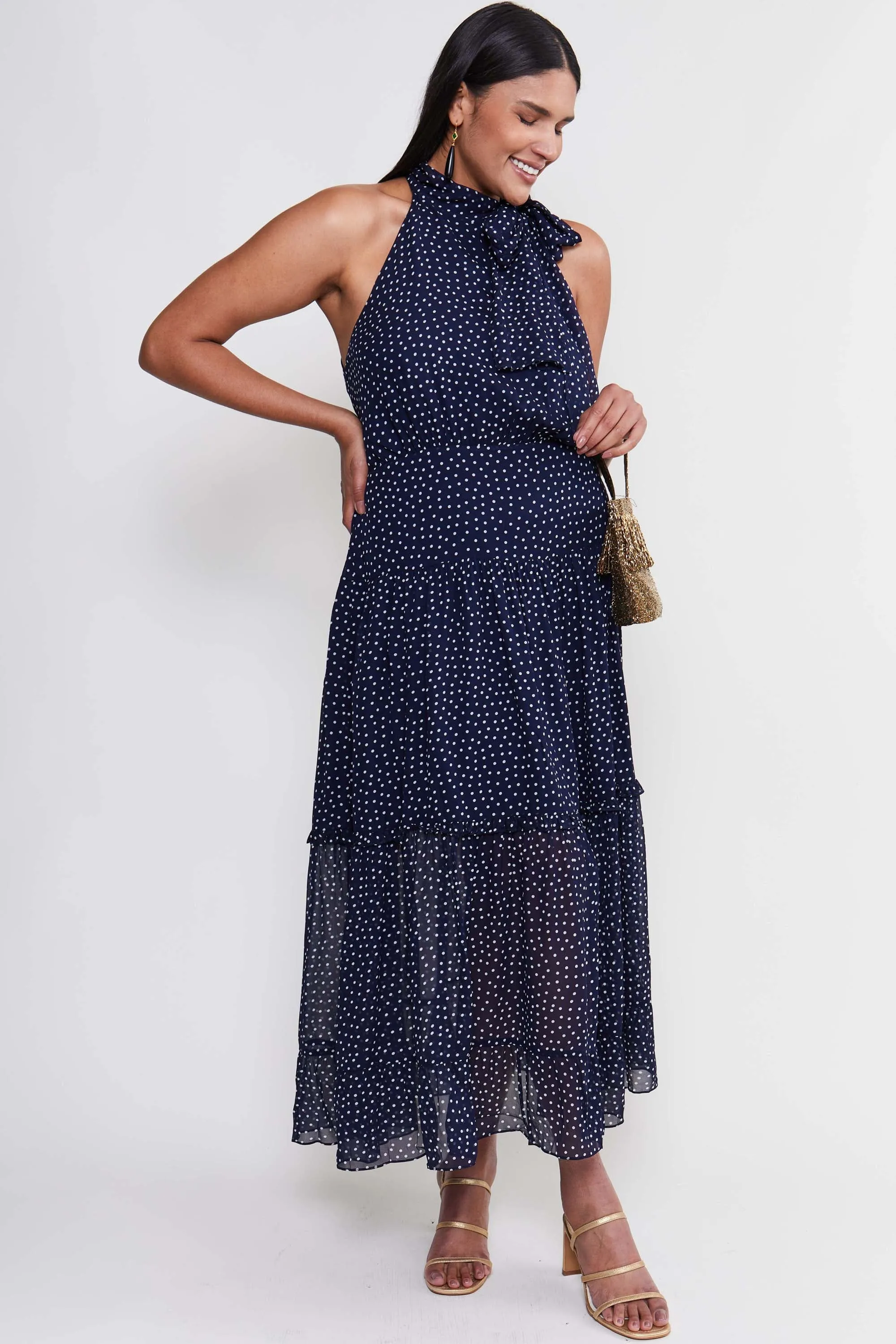 Abi - Mini Navy Polka Dot