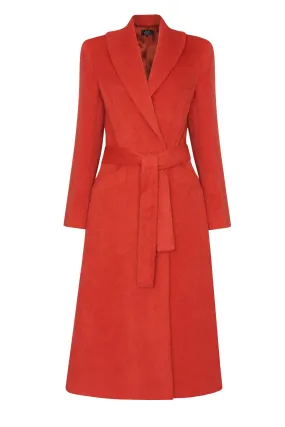 Alpaca/Wool Coat in Burnt Orange - Tahlia