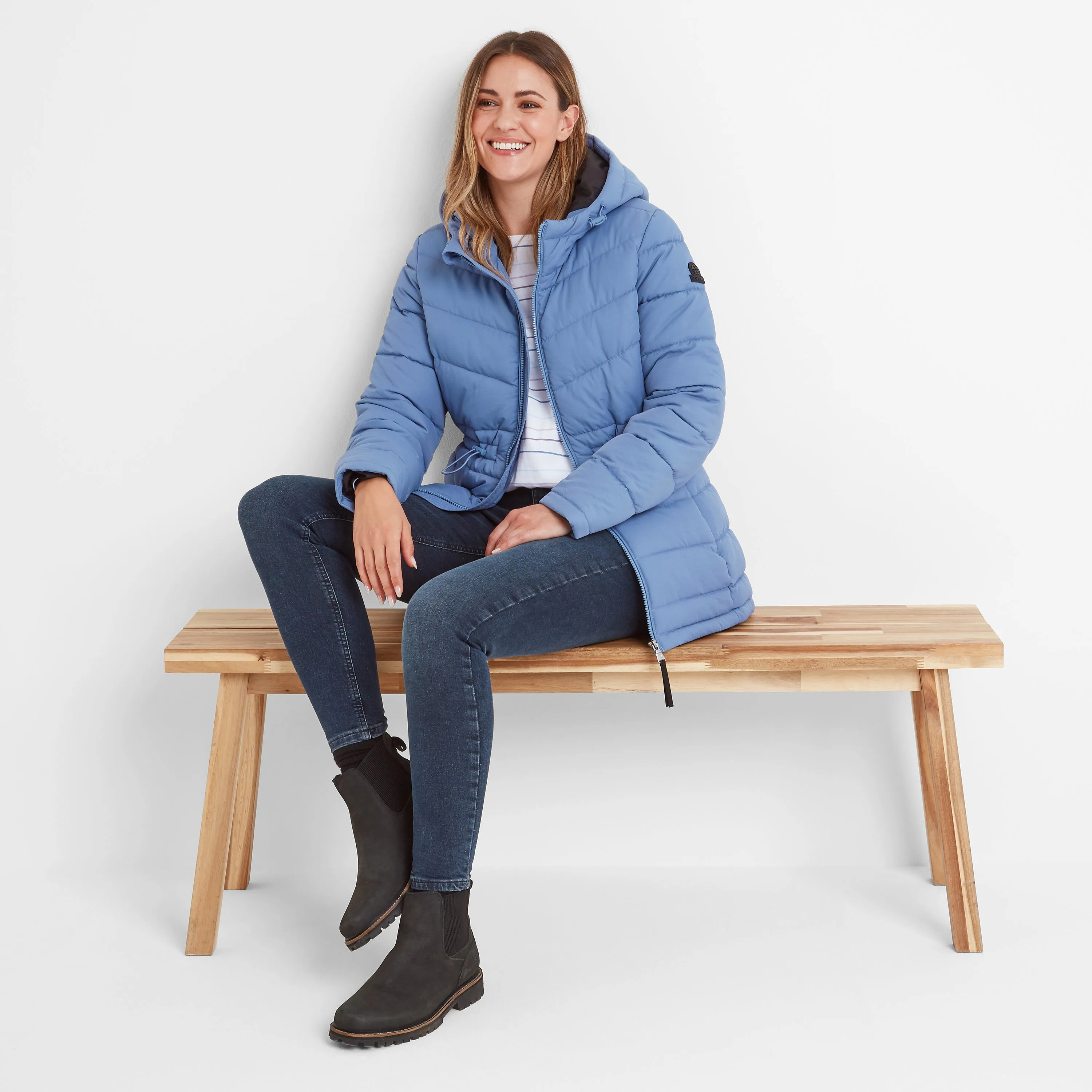 Anthorn Womens Padded Parka - Misty Blue