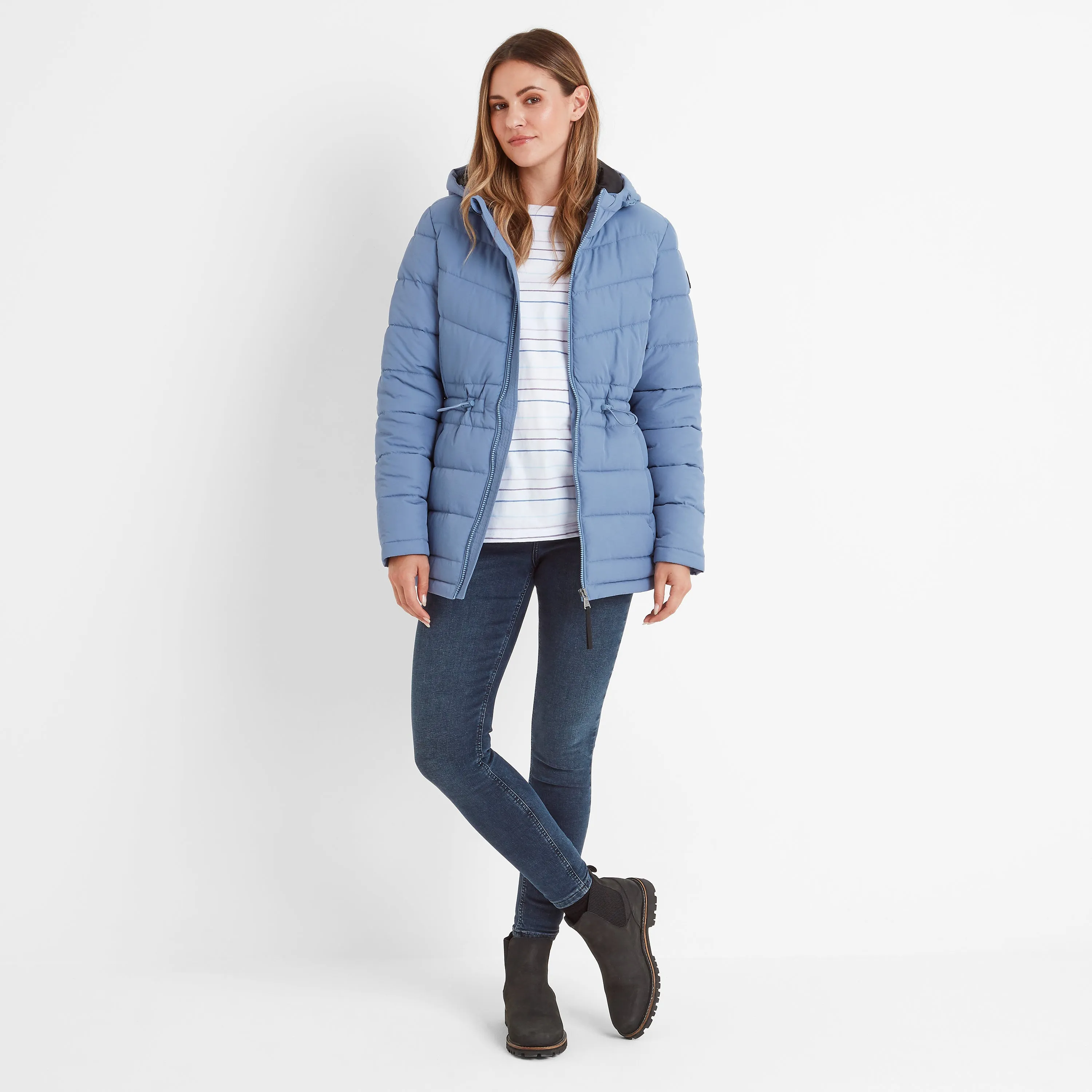 Anthorn Womens Padded Parka - Misty Blue