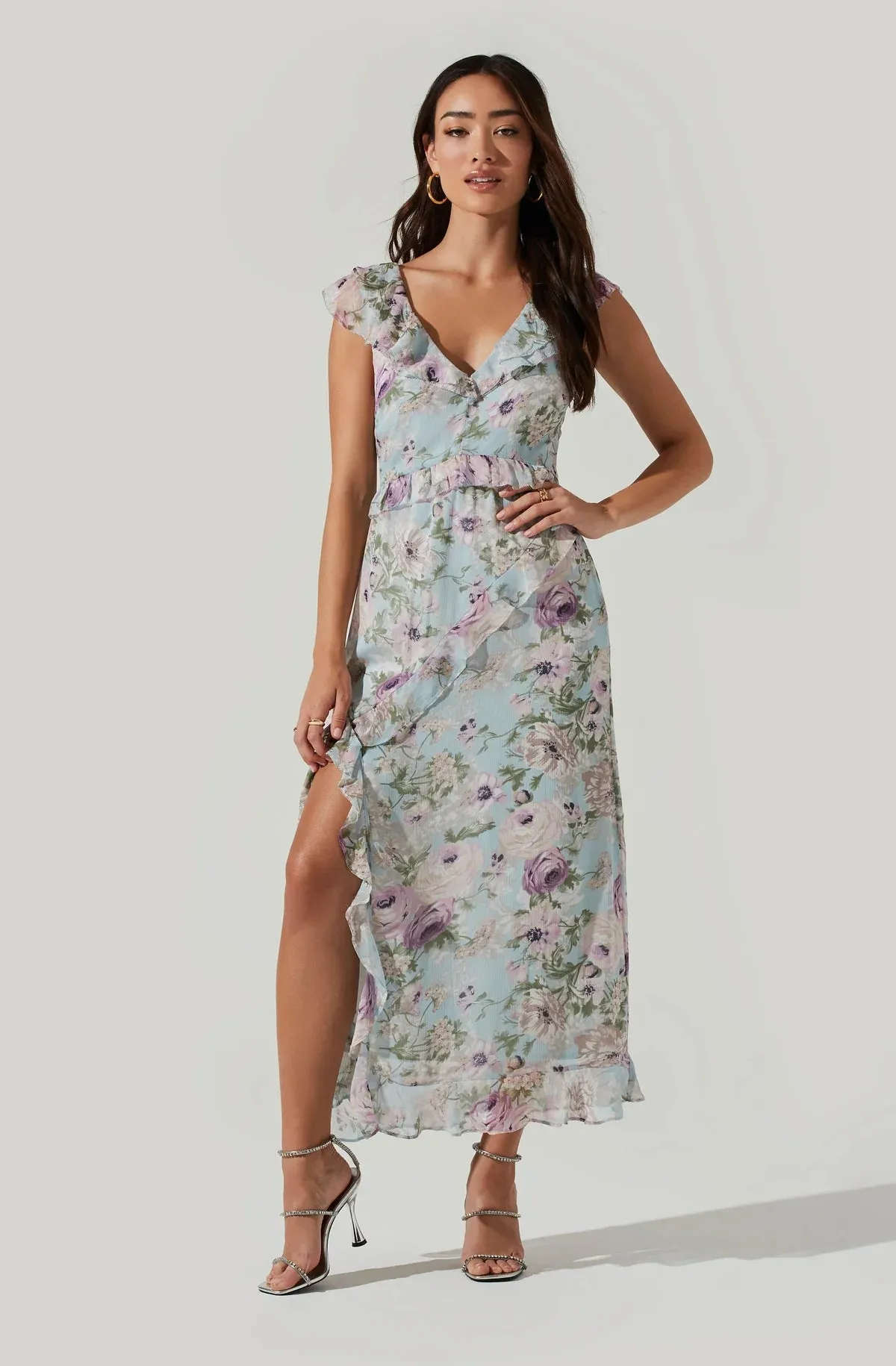 AST Tempest Floral Dress Purple & White