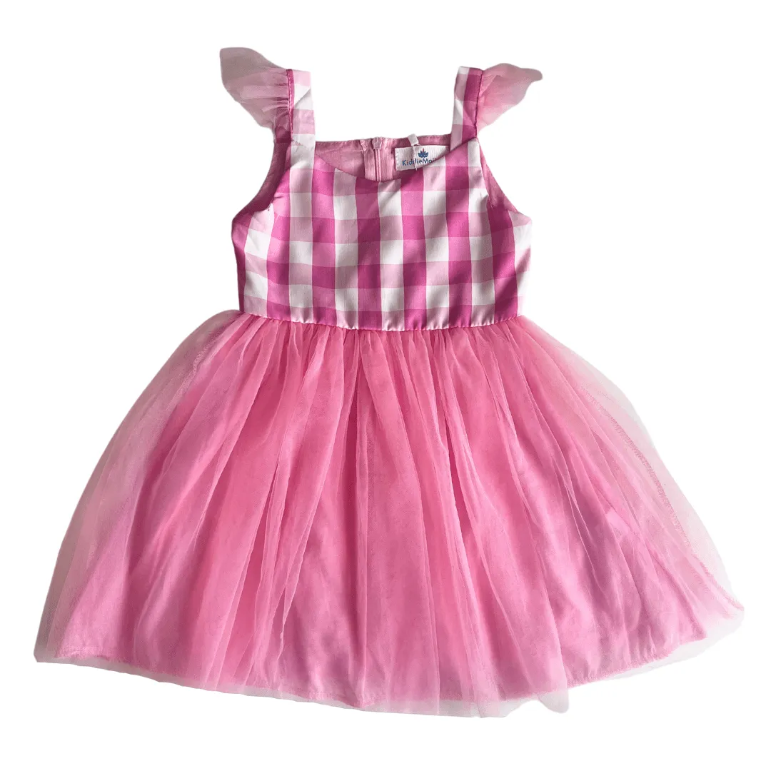 Barbie Pink Checkered Dress