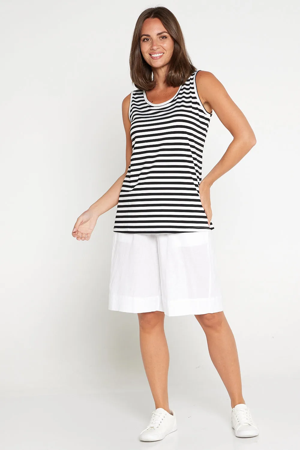 Basic Cotton Tank - Black Stripe