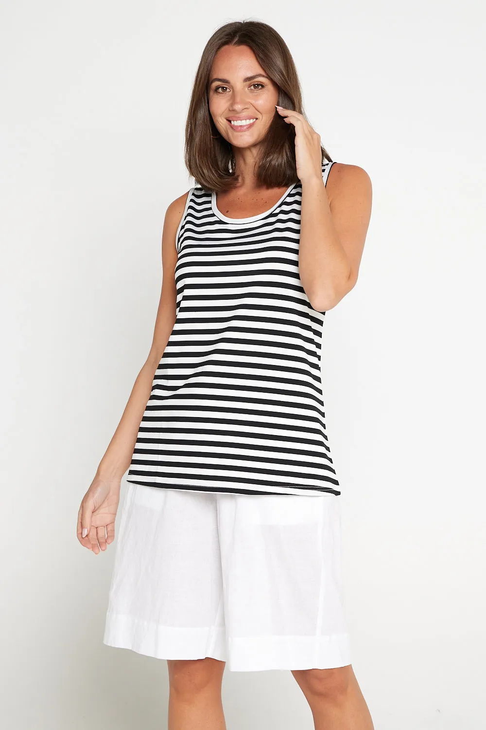 Basic Cotton Tank - Black Stripe