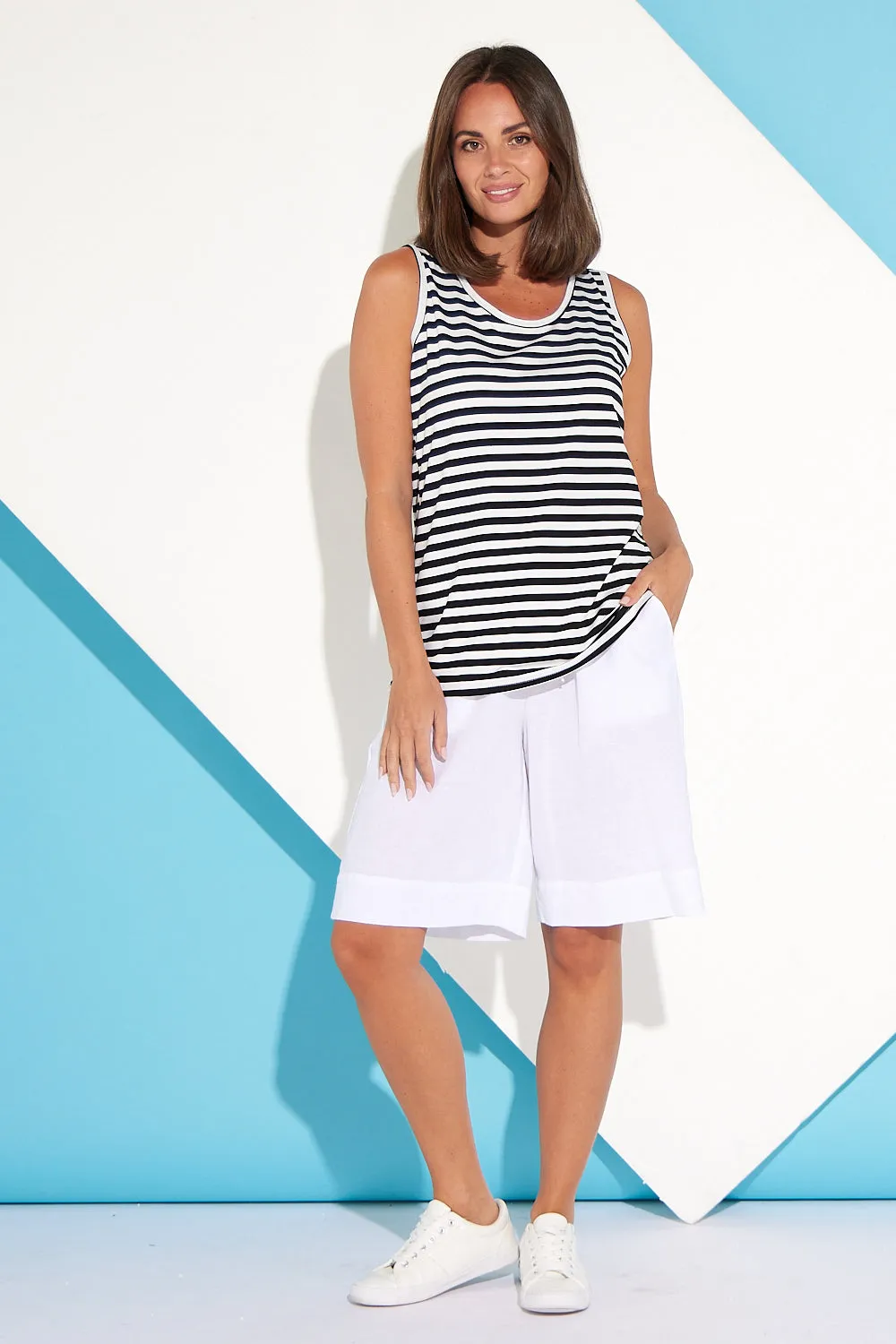 Basic Cotton Tank - Black Stripe