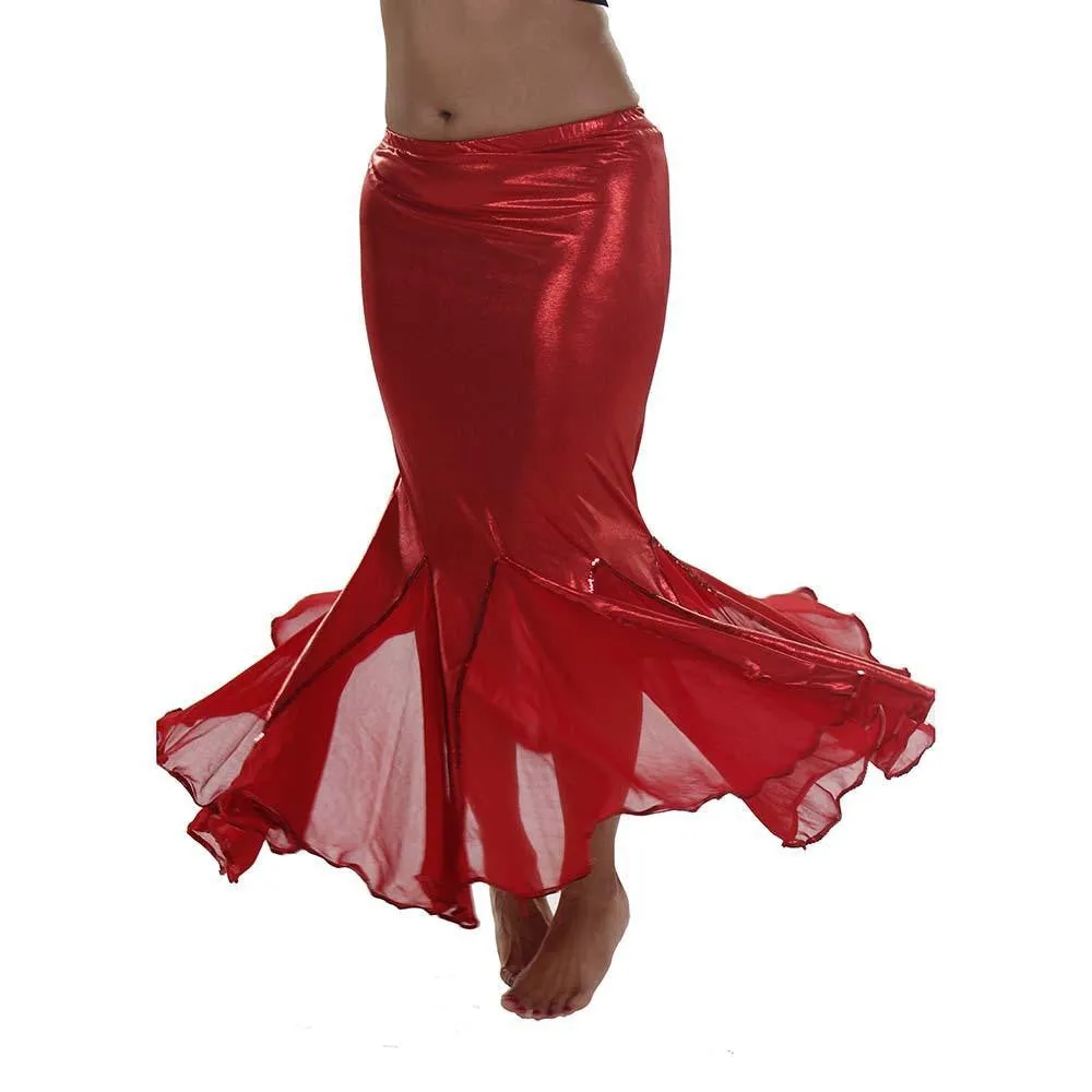 Belly Dance Glossy Lycra Mermaid Skirt