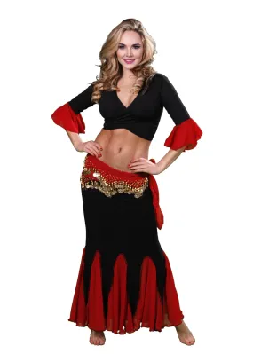 Belly Dance Skirt, Top, & Hip Scarf Costume Set | ESMA TOURE