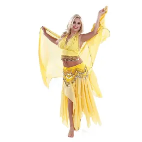 Belly Dance Skirt, Top, Veil, & Hip Scarf Costume Set | ELEGANCE