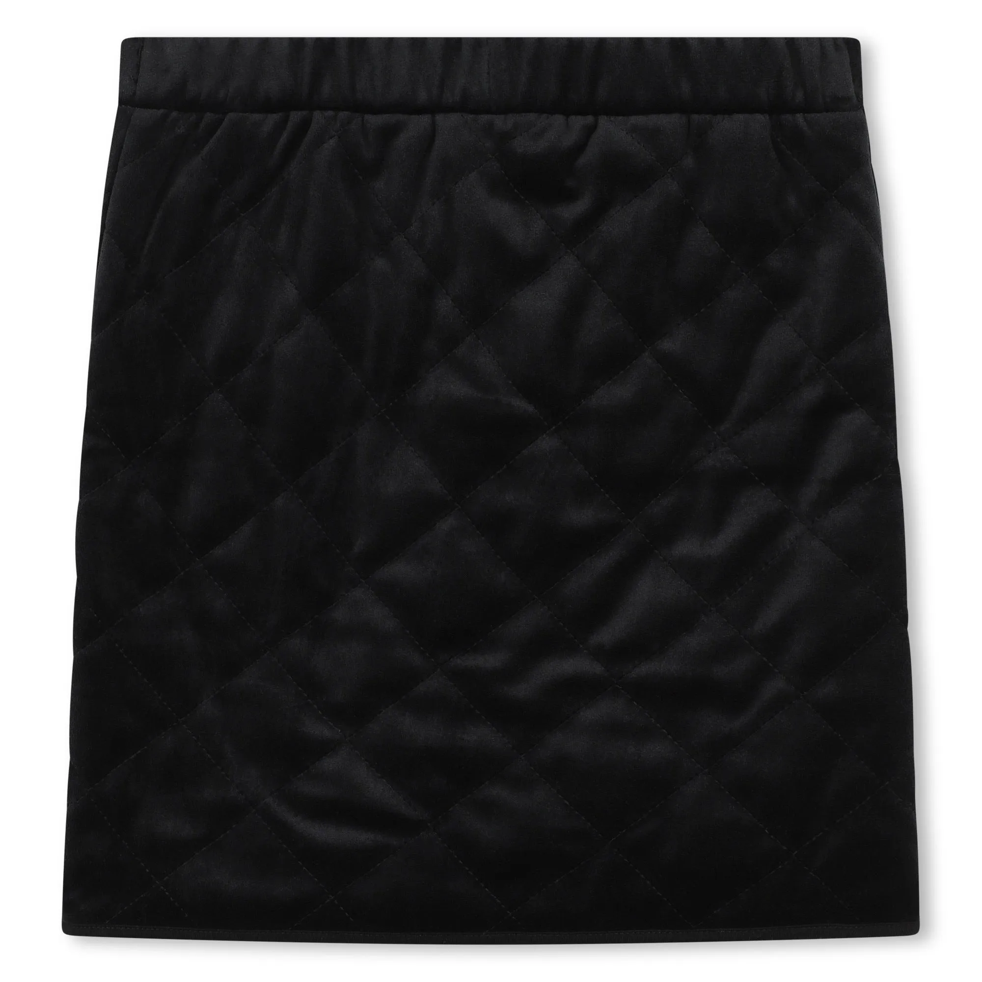 Black Quilted Velour Skirt