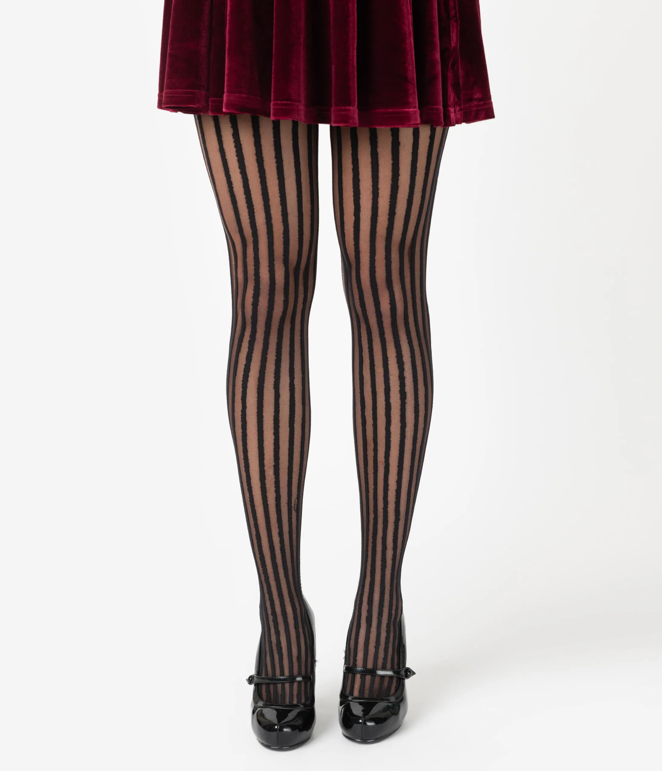 Black Sheer Pin Stripe Pantyhose