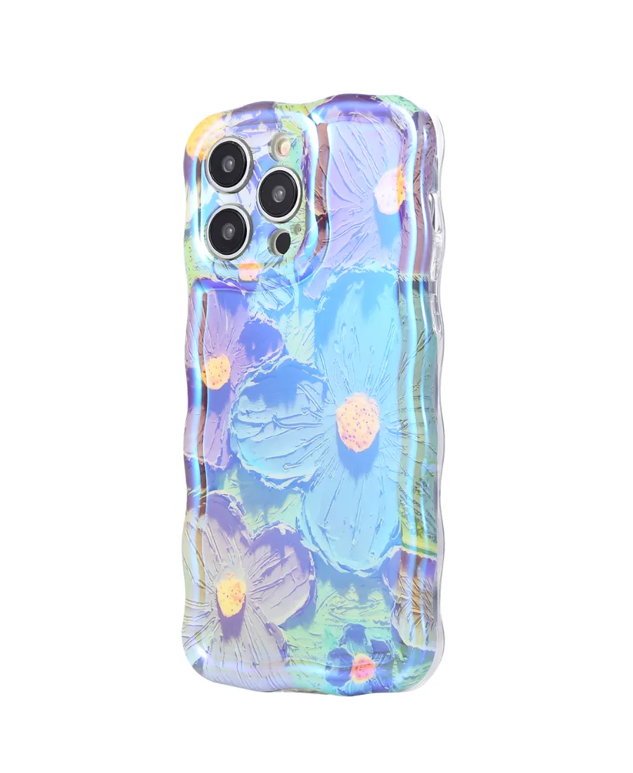 Blue Floral Wavy Phone Case