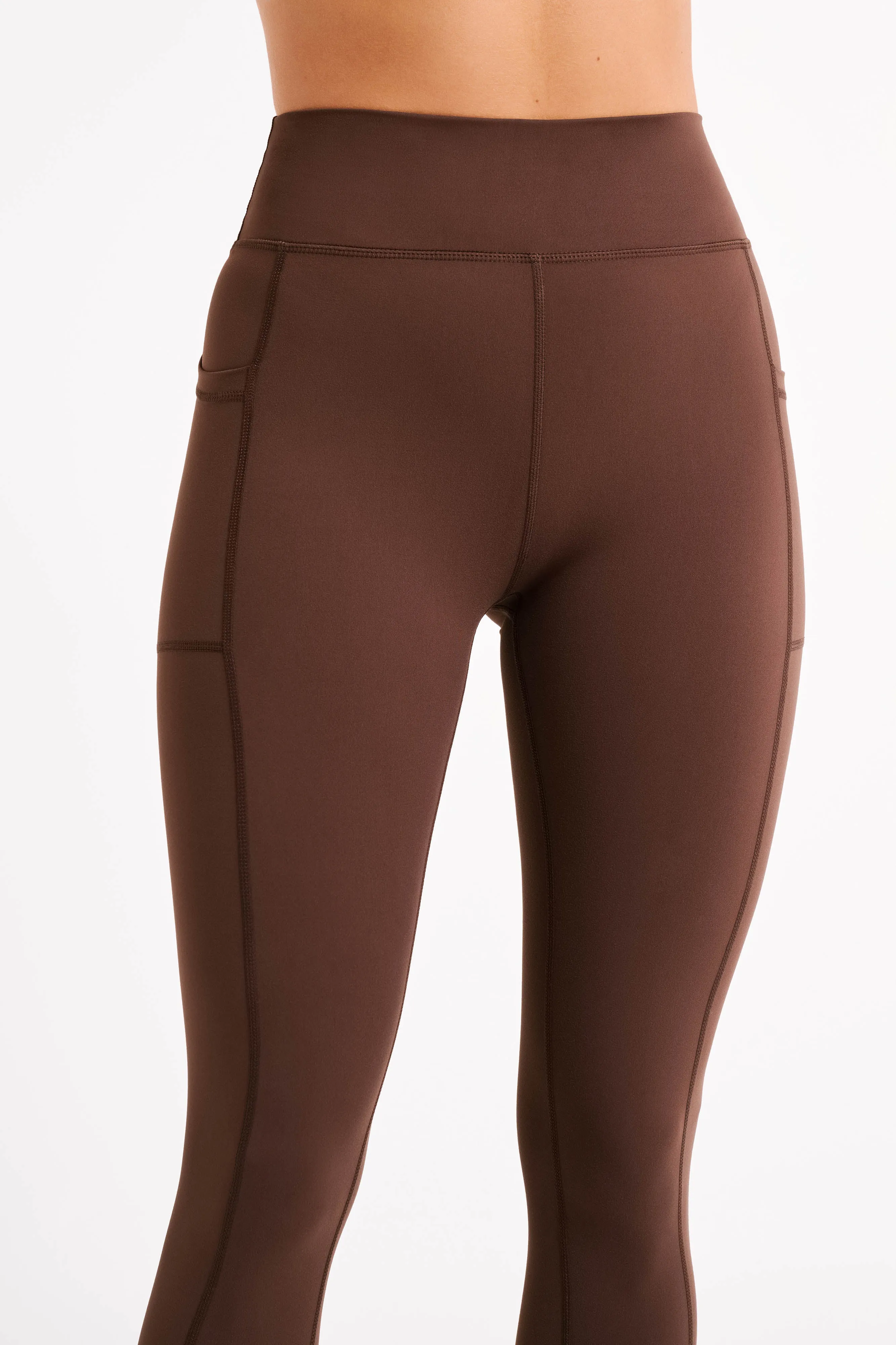 Briar V Back Leggings With Pockets - Dark Chocolate