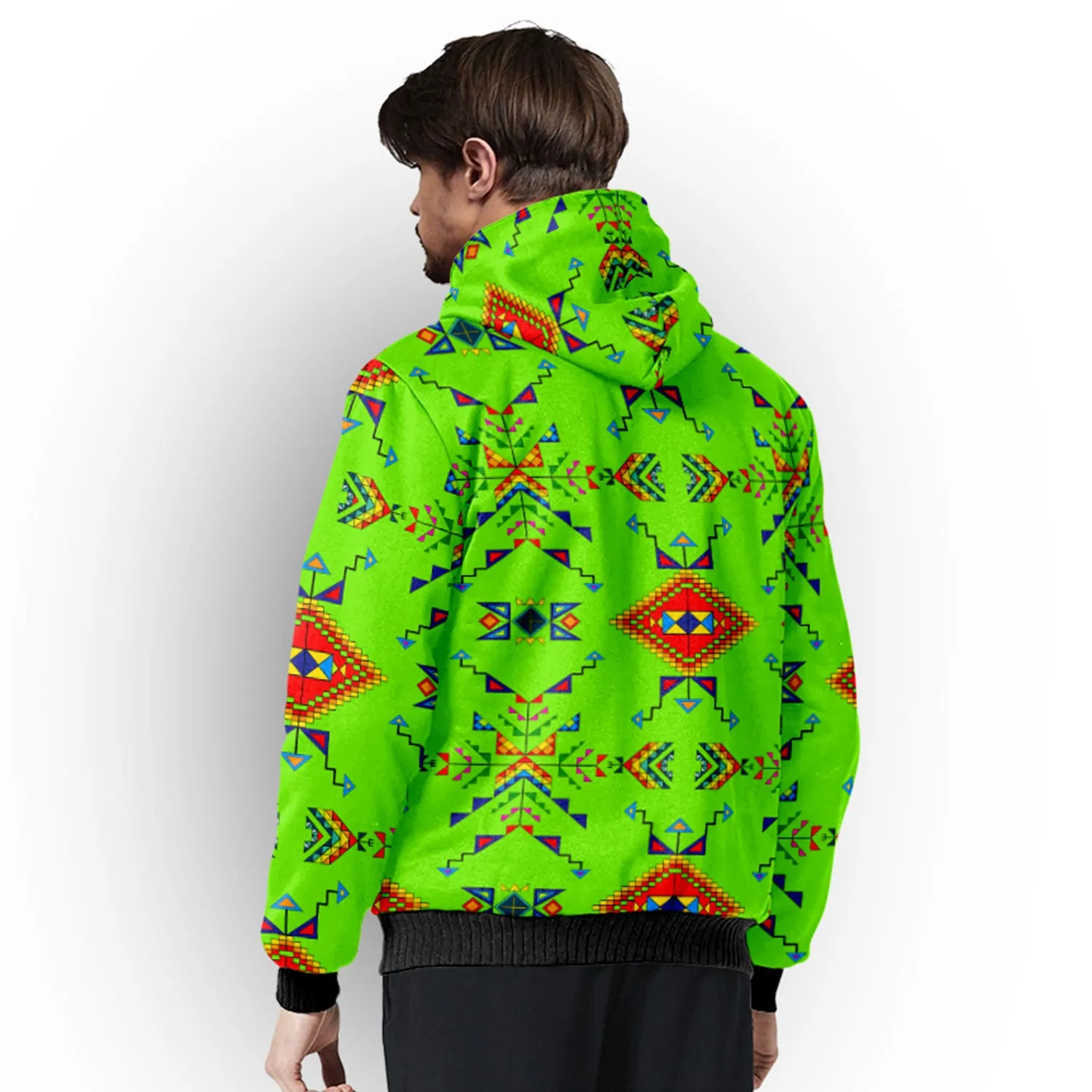 Buffalo Jump Neon Green Sherpa Hoodie