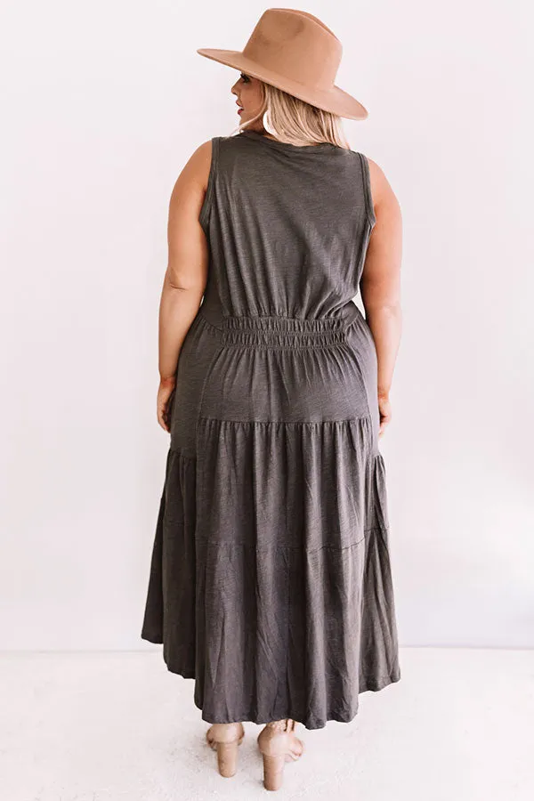 By The Beachside Midi In Charcoal Curves