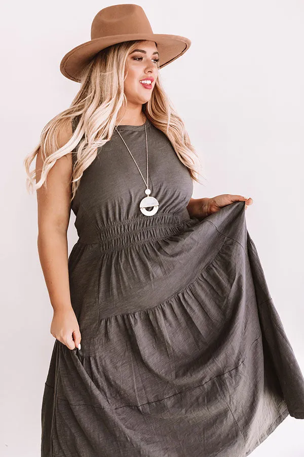 By The Beachside Midi In Charcoal Curves