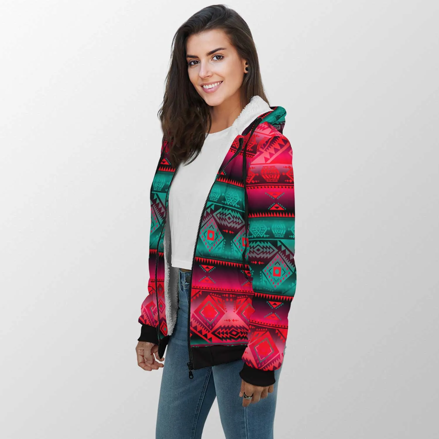 California Coast Summer Gather Sherpa Hoodie