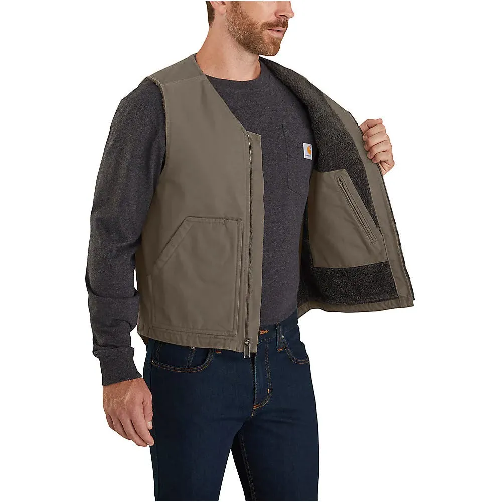 Carhartt Men's Relaxed Fit Washed Duck Sherpa-Lined Vest