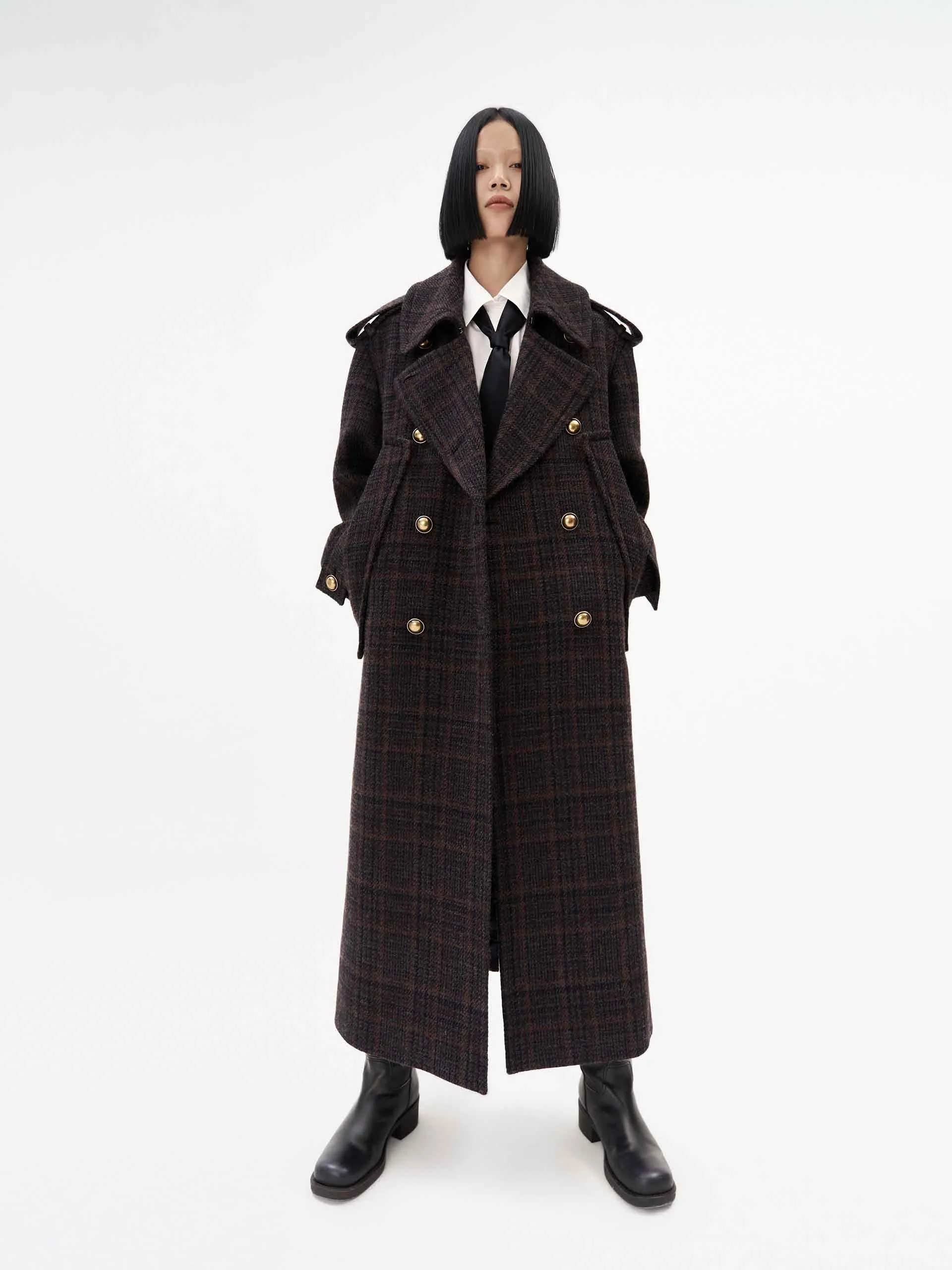 Checked Wool Overcoat