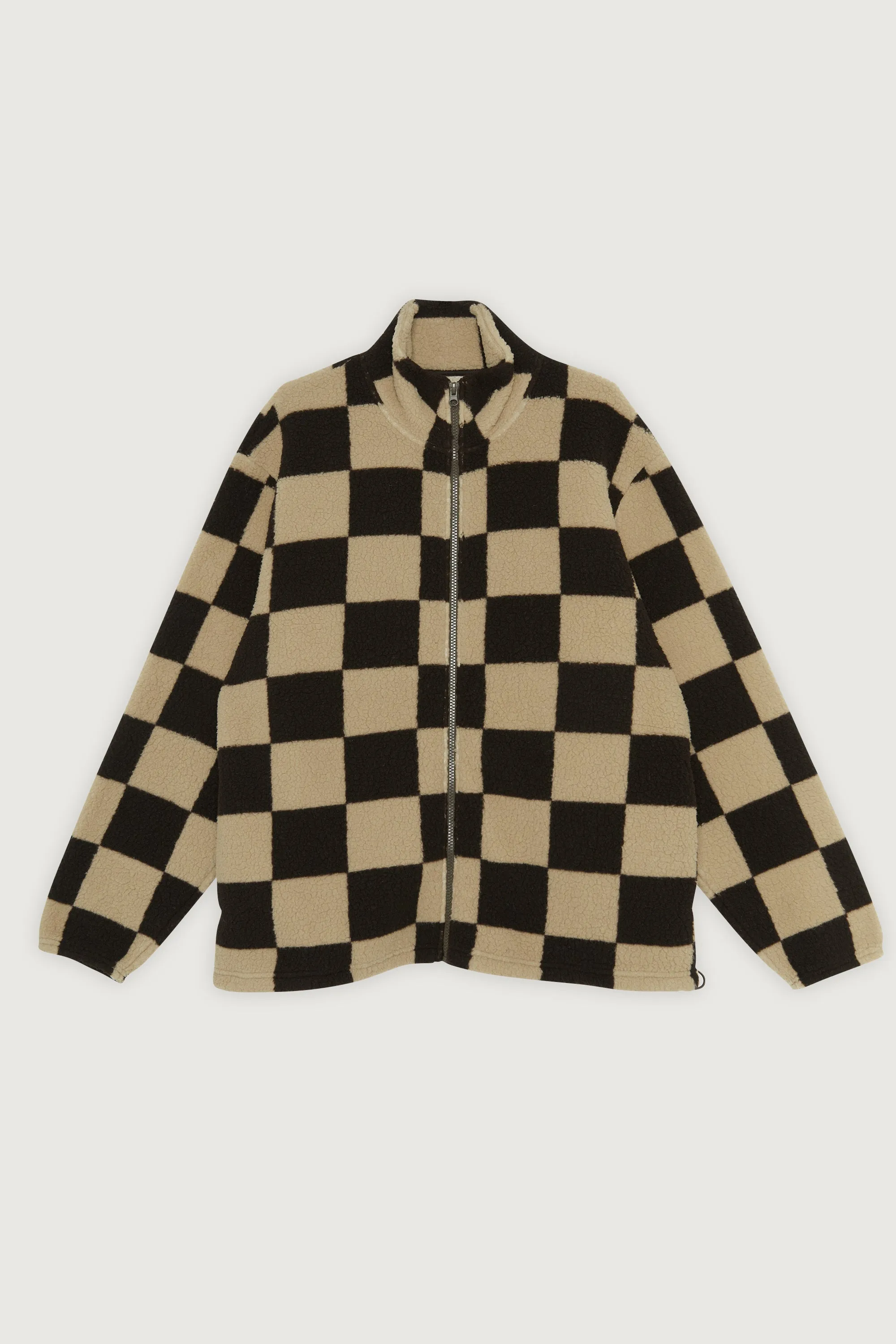 CHECKERED SHERPA ZIP-UP