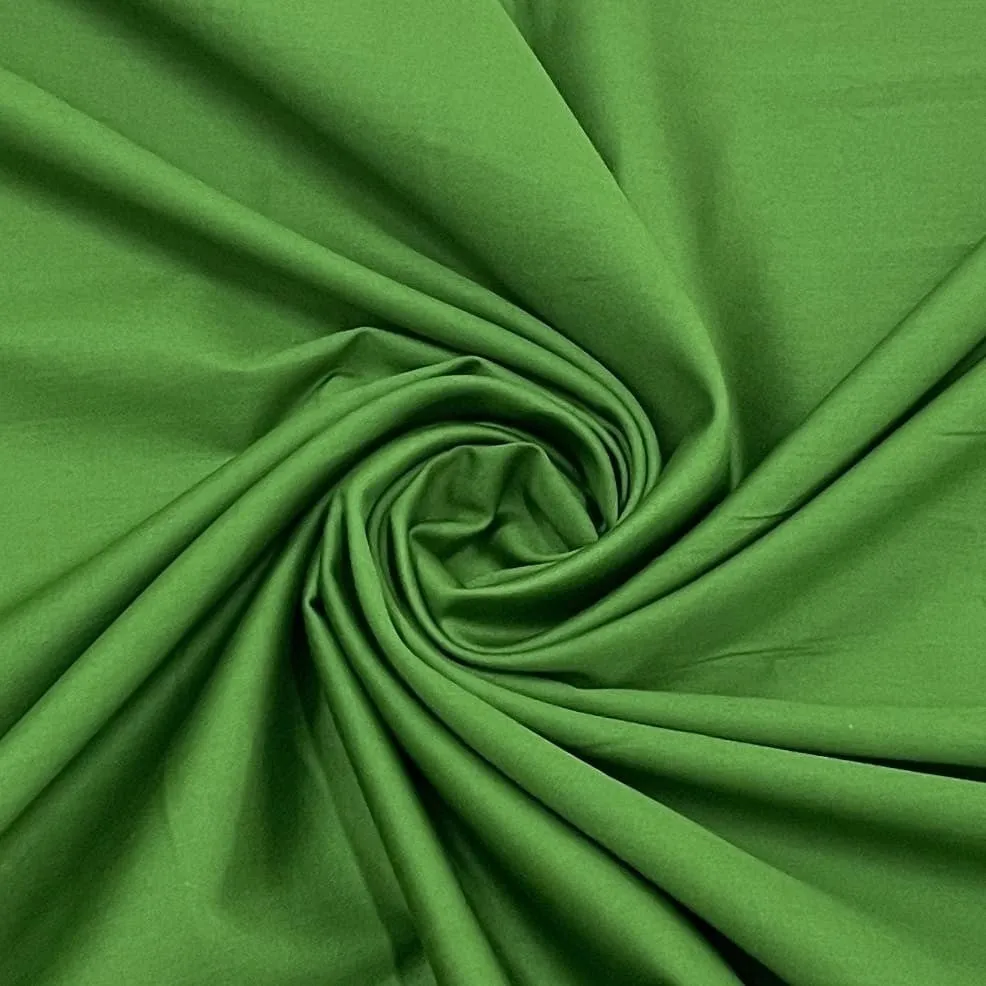 Classic Asparagus Green Solid Cotton Satin