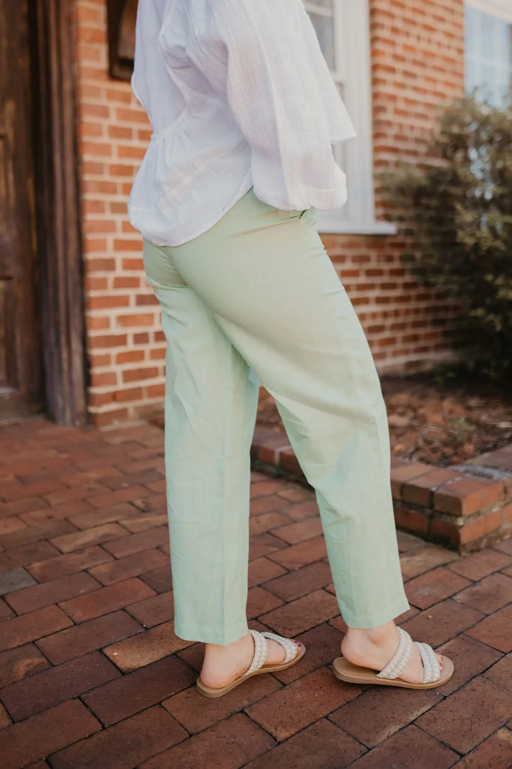 Coast To Coast Linen Pants- Green