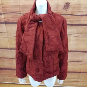 COLDWATER CREEK RED EMBROIDERED QUILTED COAT SIZE 16 TCC