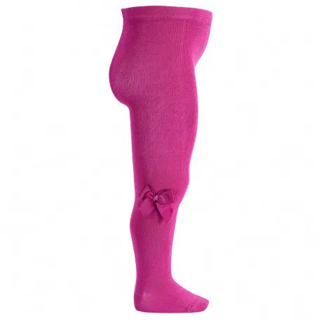 Condor Cotton Tights With Side Bow Dark Pink