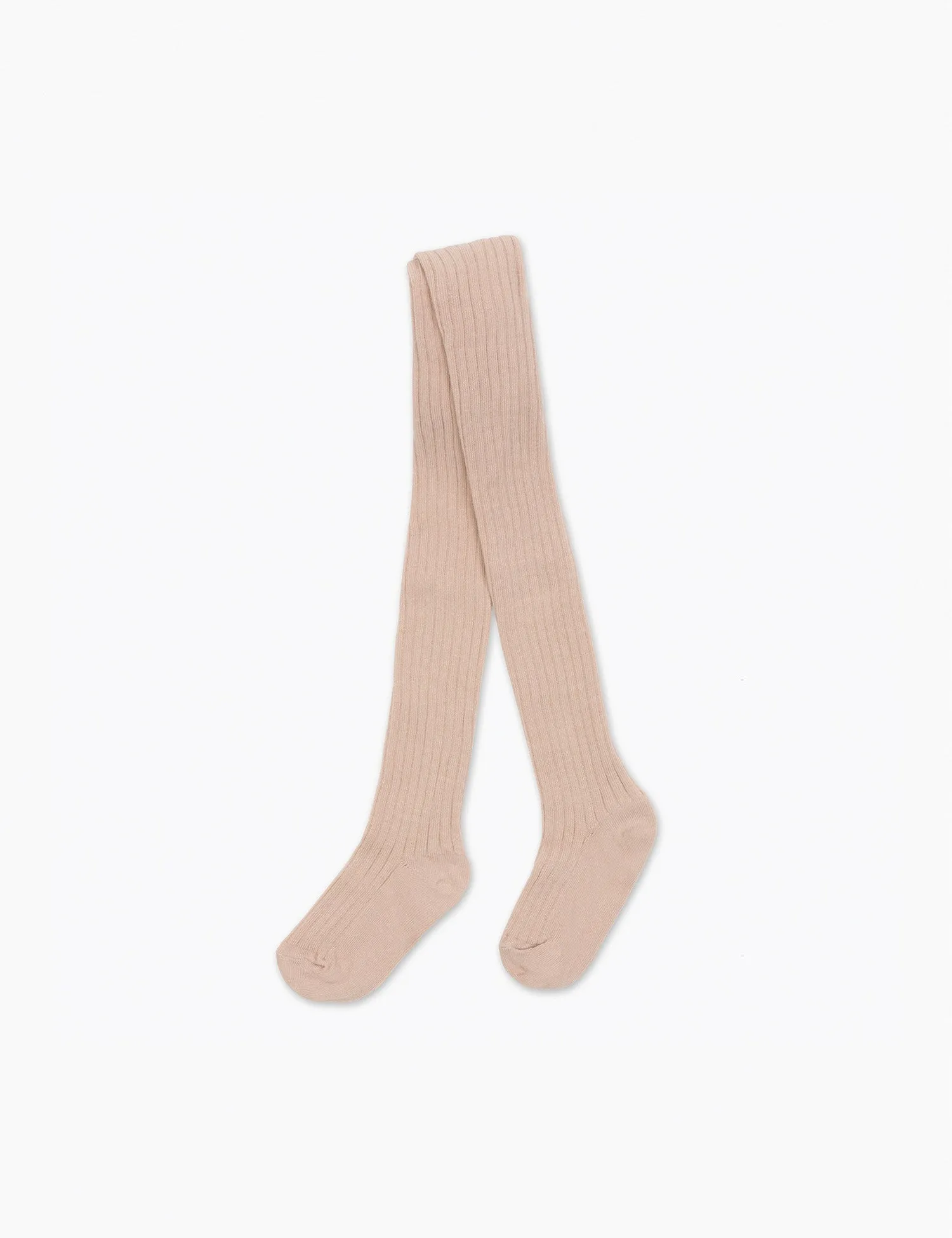 Cotton Rib Tights in Rose Dust