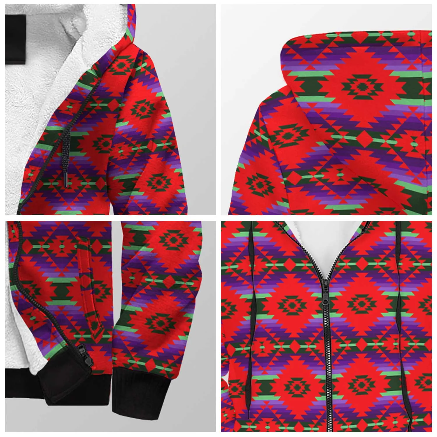 Cree Confederacy Chicken Dance Sherpa Hoodie