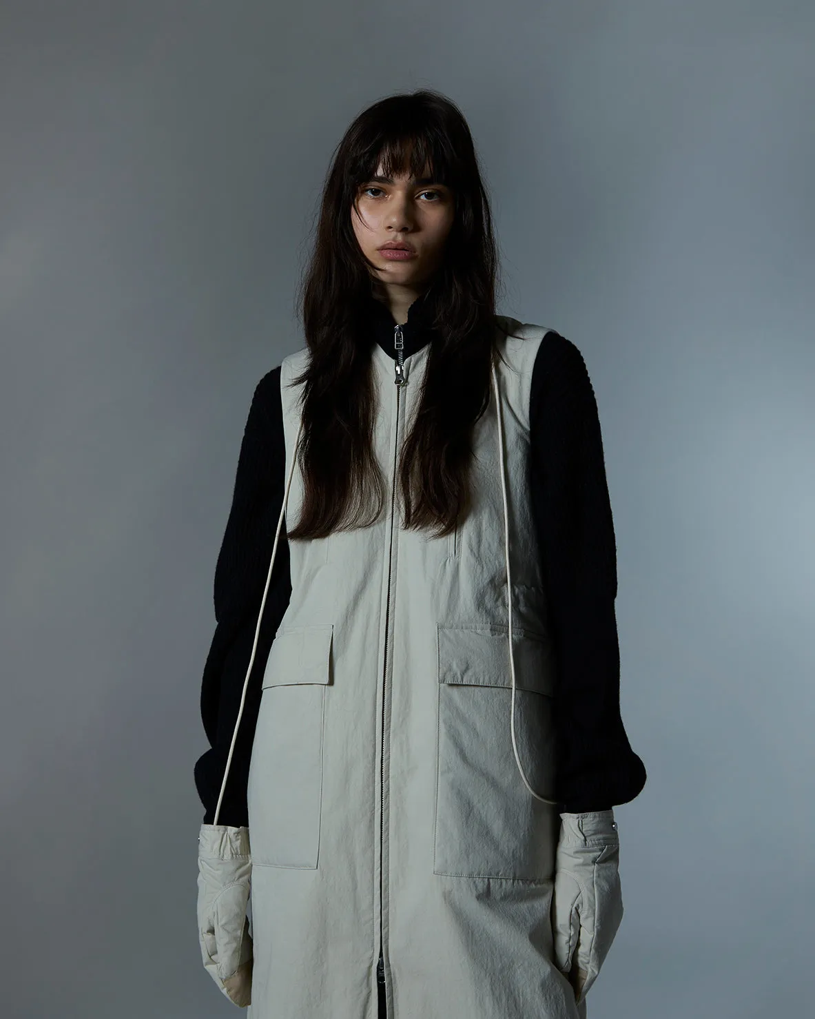 Crisp Zipup Padding Dress×IHNN (Ivory) / MW-JKT23215