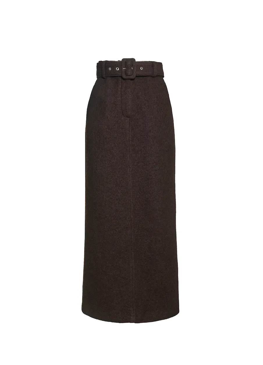 Dahlia Midi Skirt - Chocolate Brown