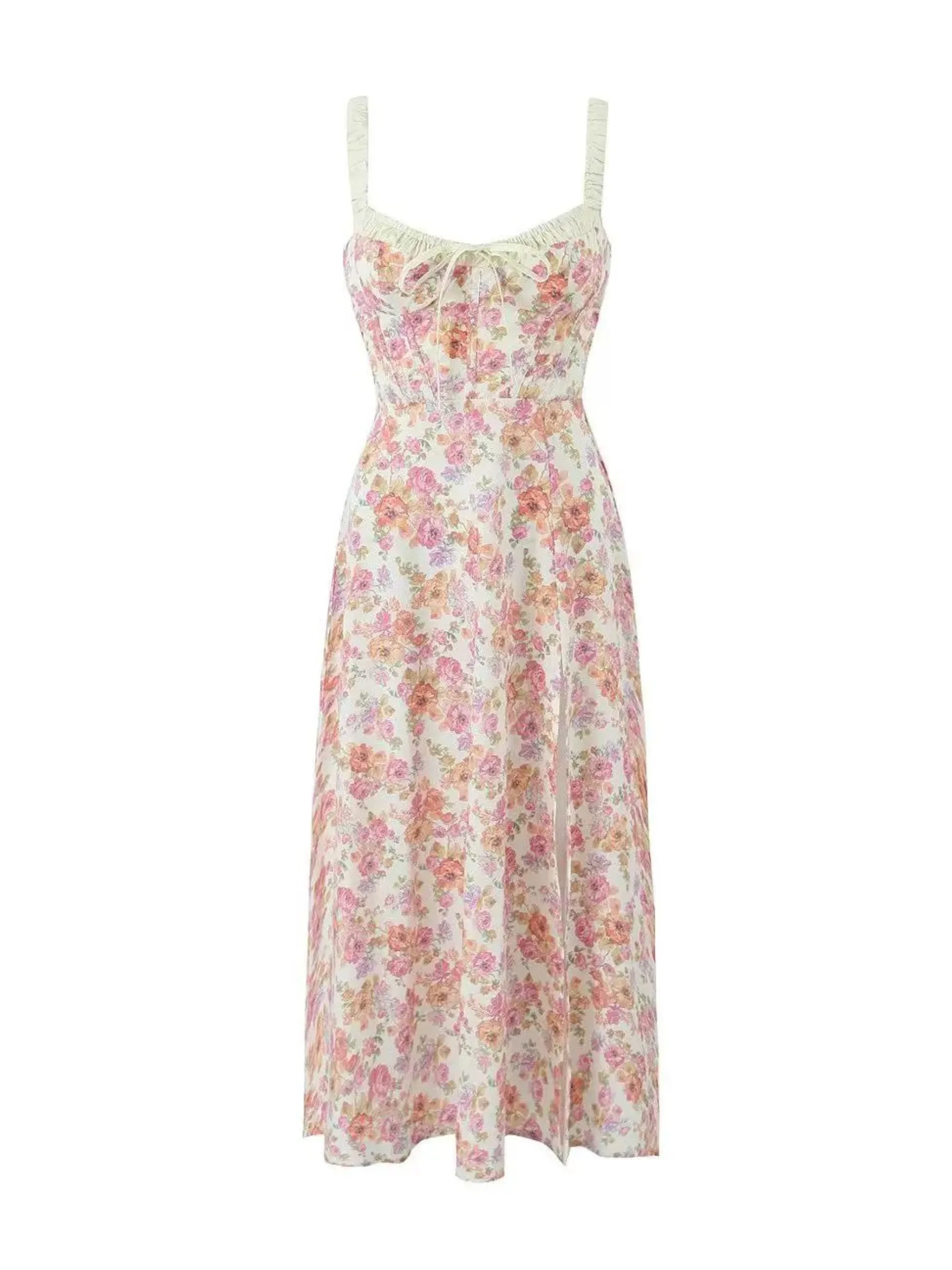 Deisy Floral Midi Dress in Pink