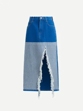 Denim Skirt in Ocean