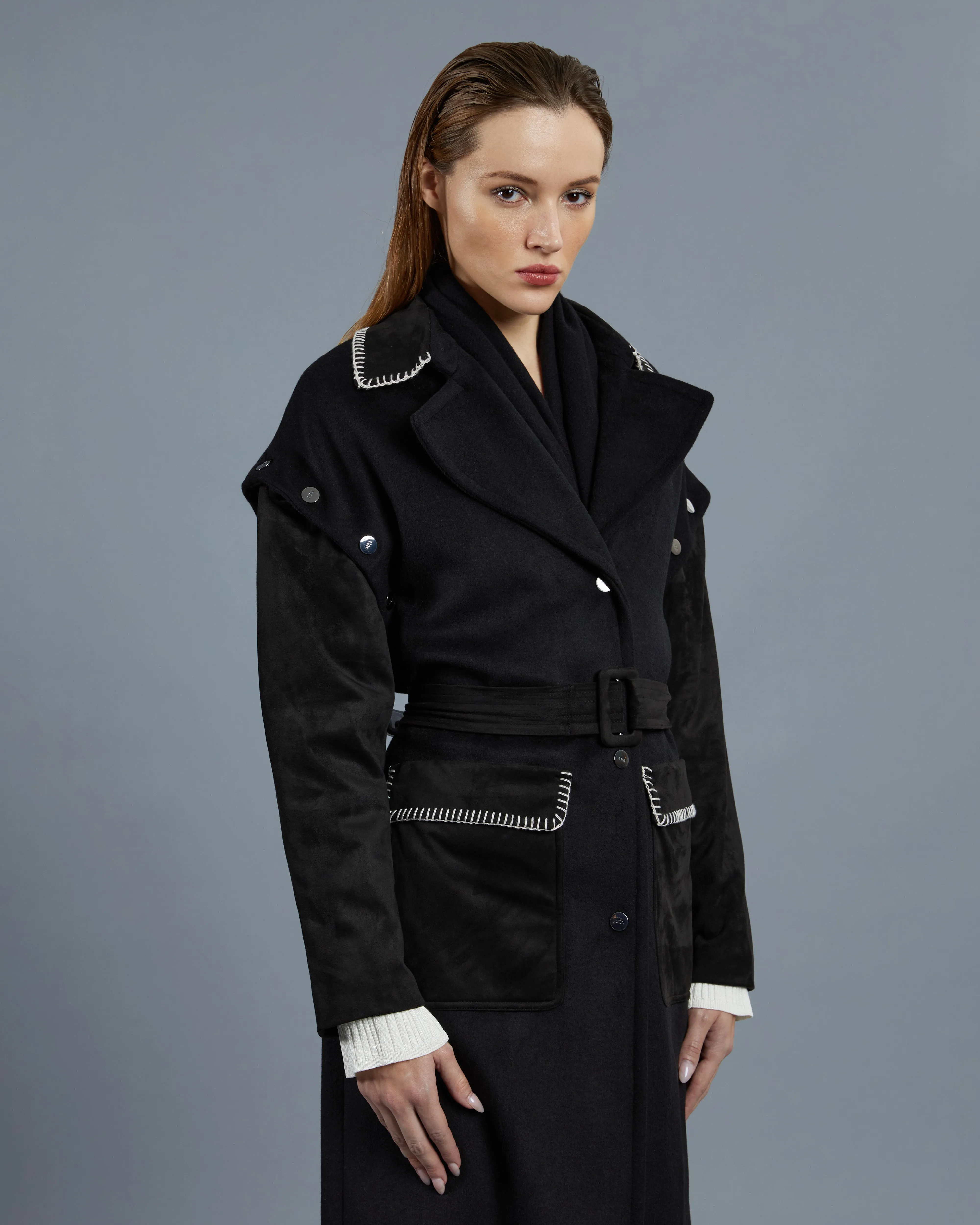 Detachable Sleeves Coat