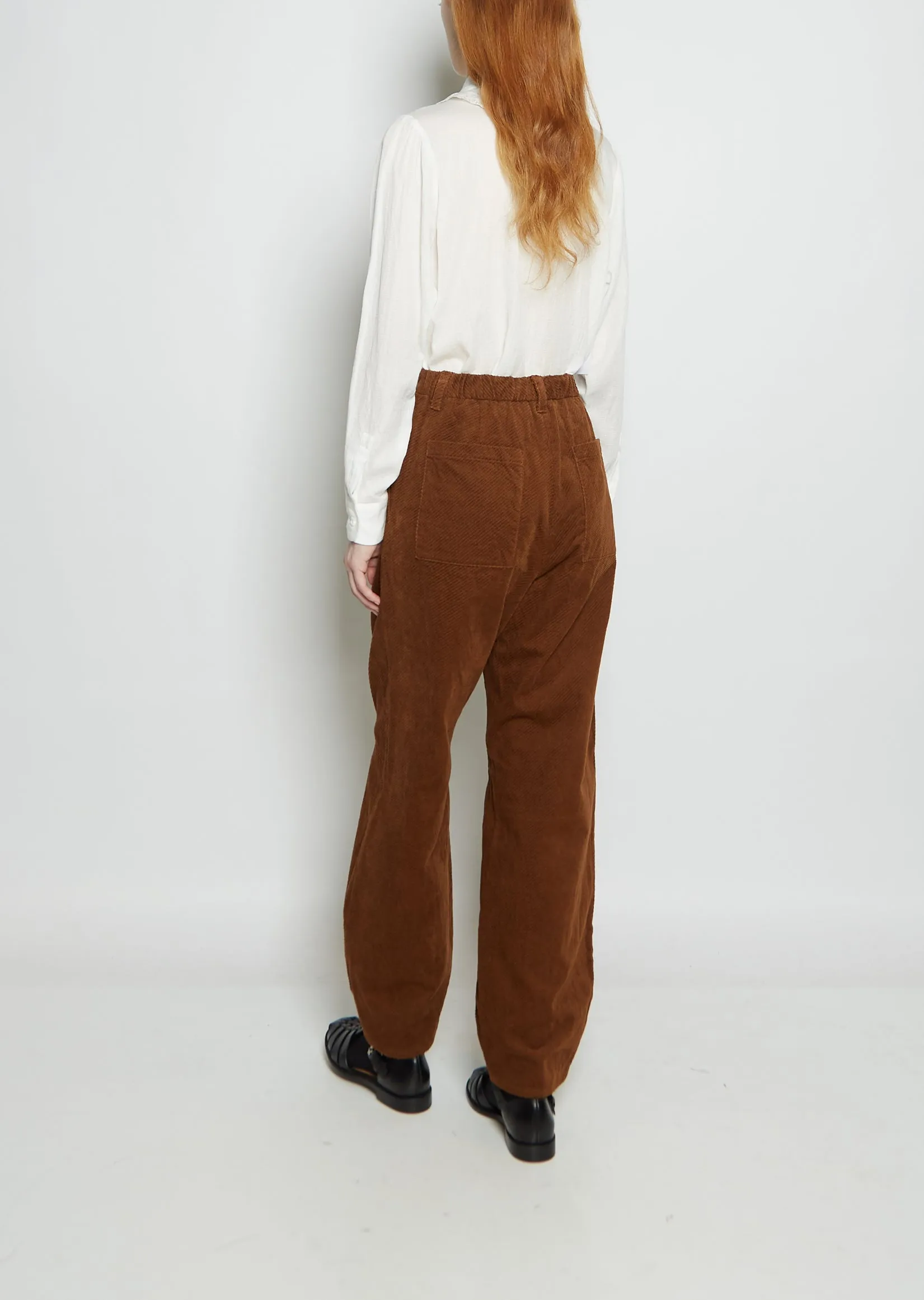 Diagonal Cotton Corduroy Pants